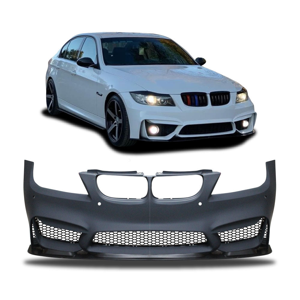 SUITABLE FOR BMW E90 2005+ PRE-FACELIFT M4 FRONT BUMPER WITH LIP & PDC HOLES