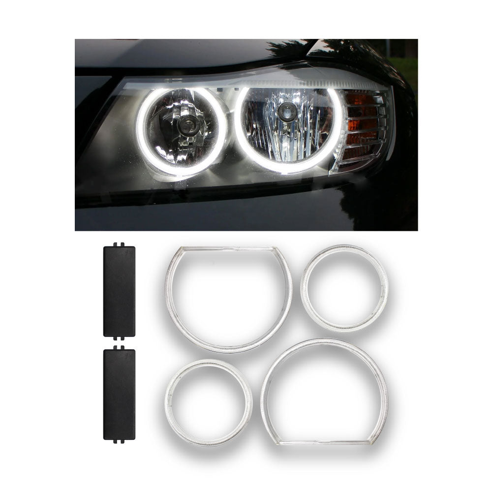 SUITABLE TO FIT BMW E90 PRE-FACELIFT HALOGEN CCFL ANGEL EYE RINGS WHITE