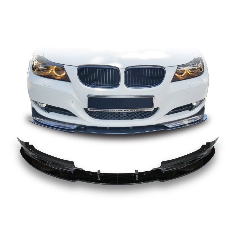 SUITABLE TO FIT BMW E90 FACELIFT NON M SPORT FRONT LIP SPOILER 5 PIECE GLOSS BLACK