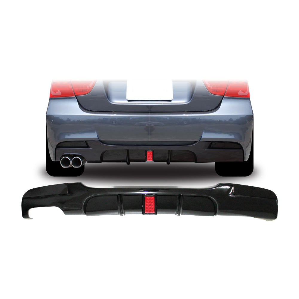 SUITABLE TO FIT BMW E90 LED DIFFUSER DOUBLE PIPE SINGLE OUTLET BLACK