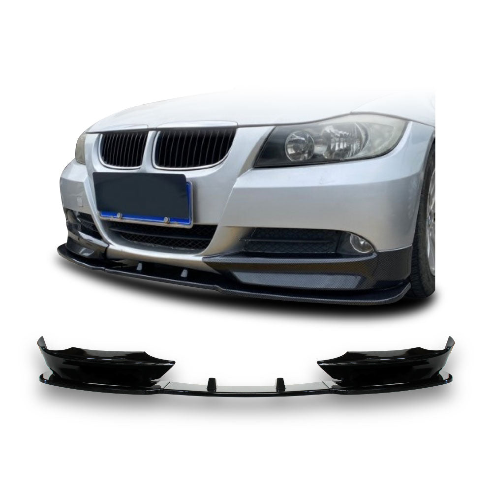 SUITABLE TO FIT BMW E90 PRE-FACELIFT NON M SPORT FRONT LIP 5 PIECE GLOSS BLACK