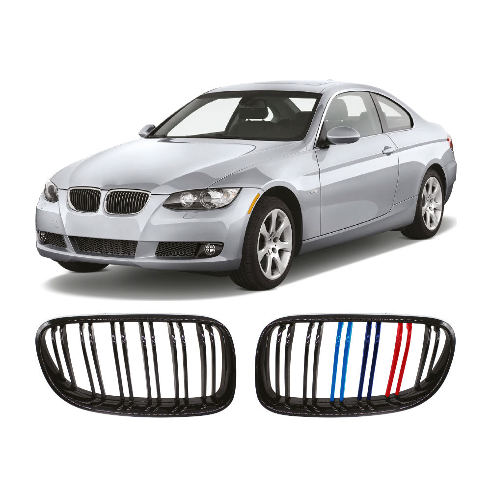 SUITABLE TO FIT BMW E92 M4 STYLE KIDNEY GRILLS M COLOURS