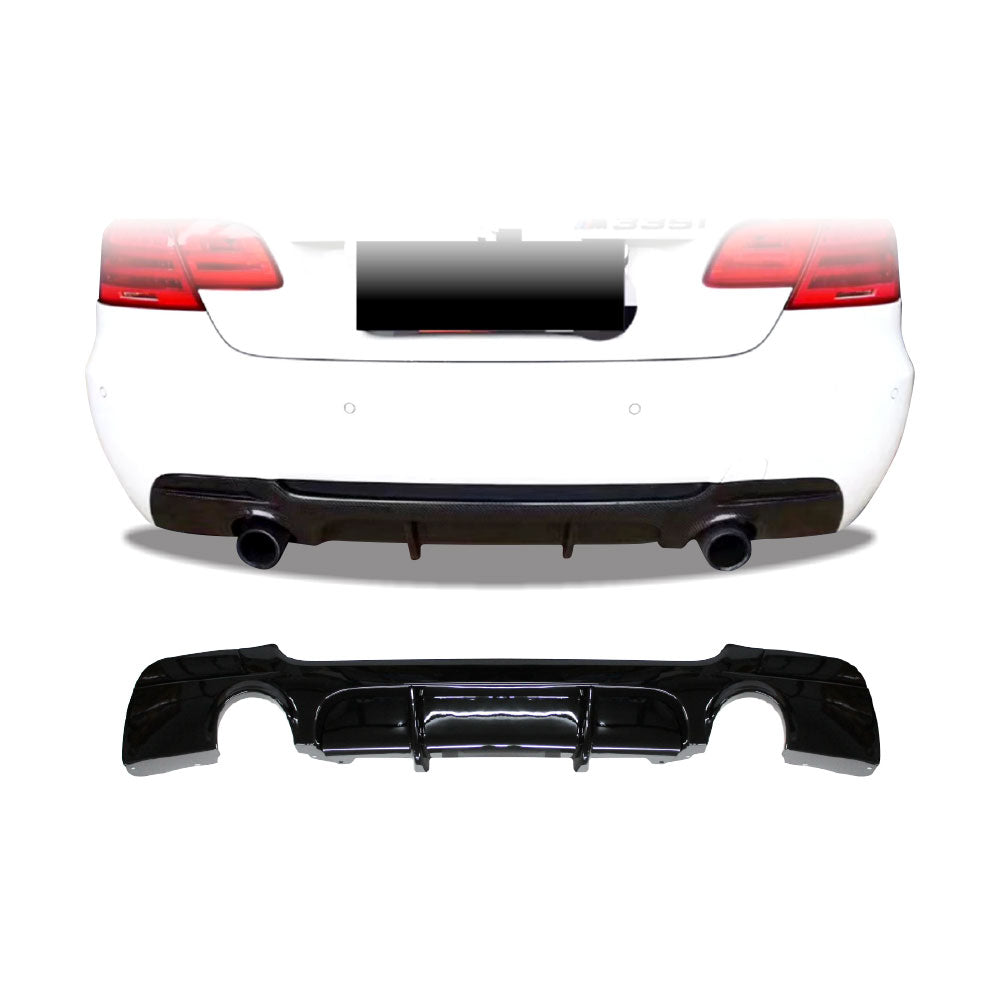 SUITABLE TO FIT BMW E92 DIFFUSER SINGLE PIPE DOUBLE OUTLET BLACK