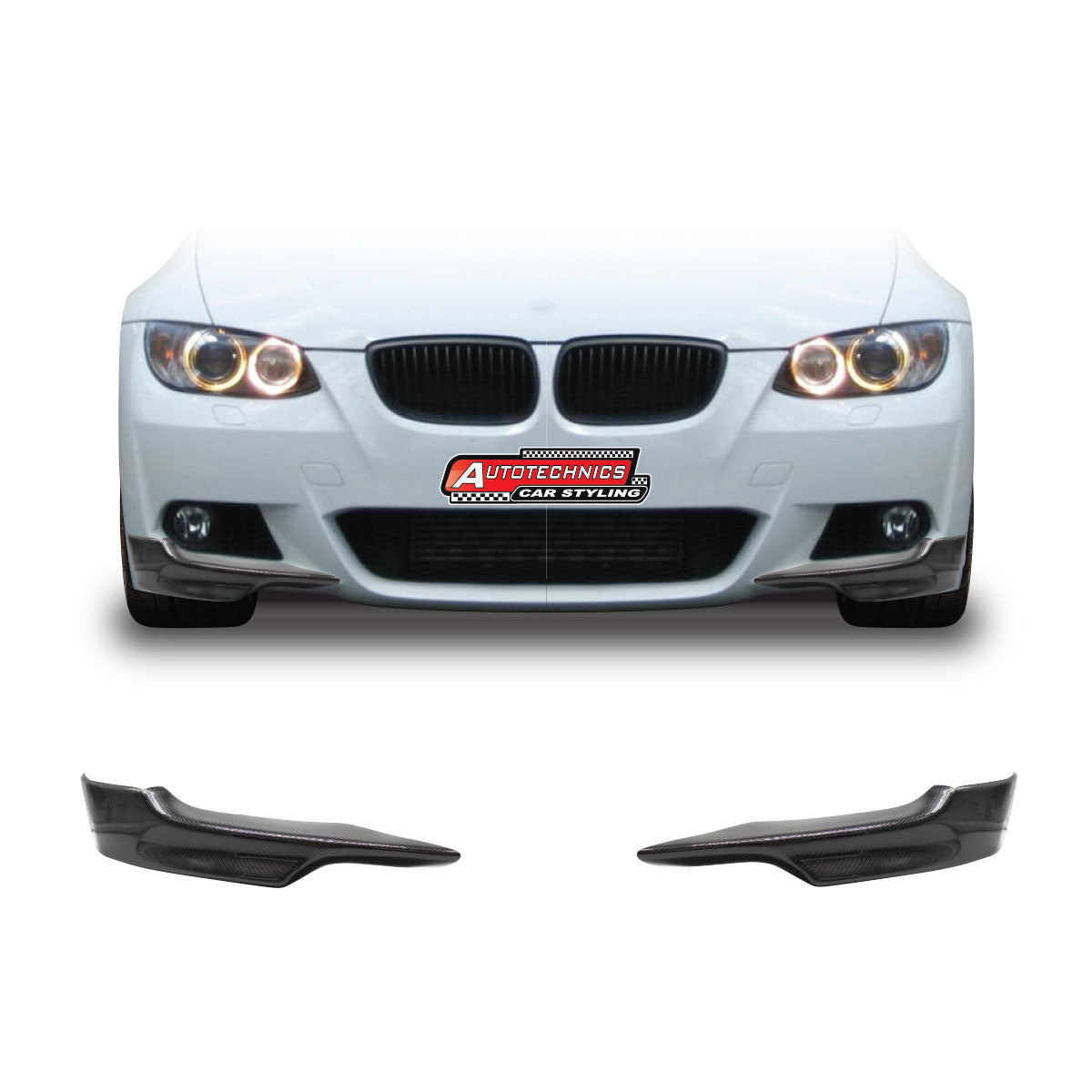 SUITABLE TO FIT BMW E92 M-TEK CARBON FIBER FRONT SPLITTERS