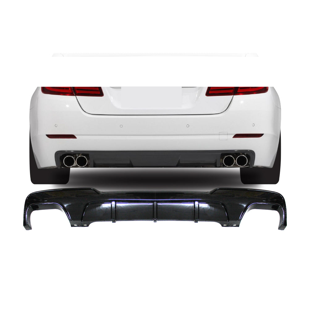 SUITABLE TO FIT BMW F10 M PERFORMANCE DOUBLE PIPE DOUBLE OUTLET DIFFUSER GLOSS BLACK