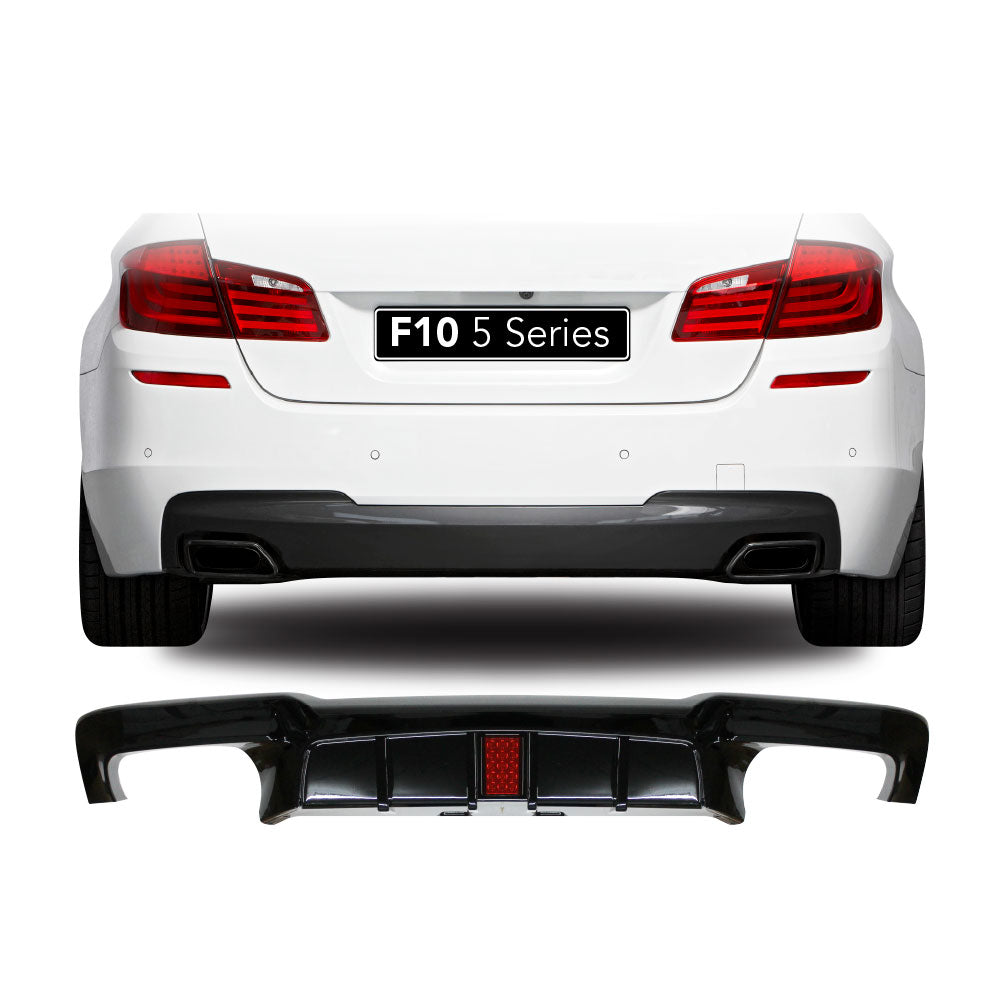 SUITABLE TO FIT BMW F10 M5 M PERFORMANCE LED 4 PIPE DIFFUSER GLOSS BLACK