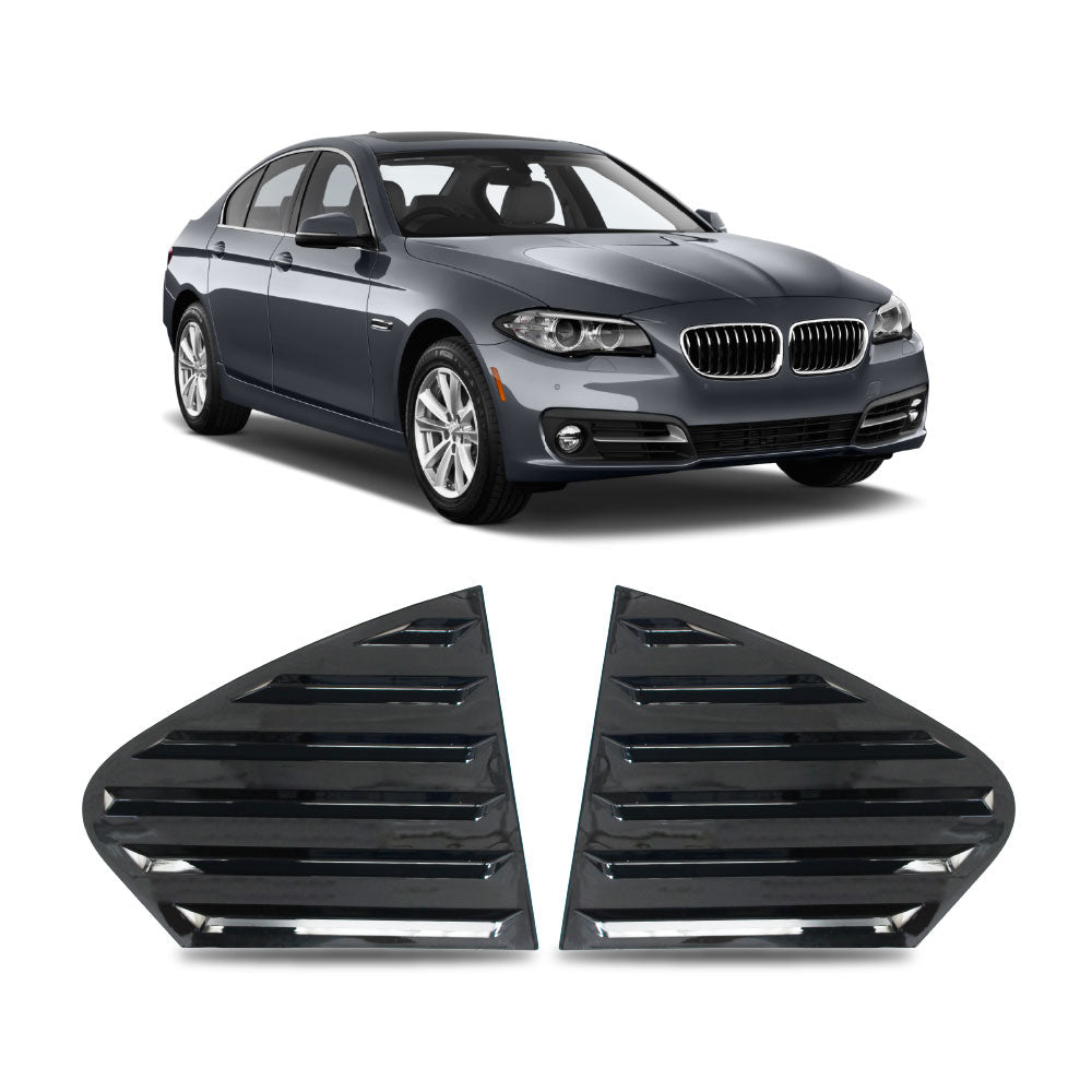 SUITABLE TO FIT BMW F10 QUARTER GLASS WINDOW LOUVERS GLOSS BLACK