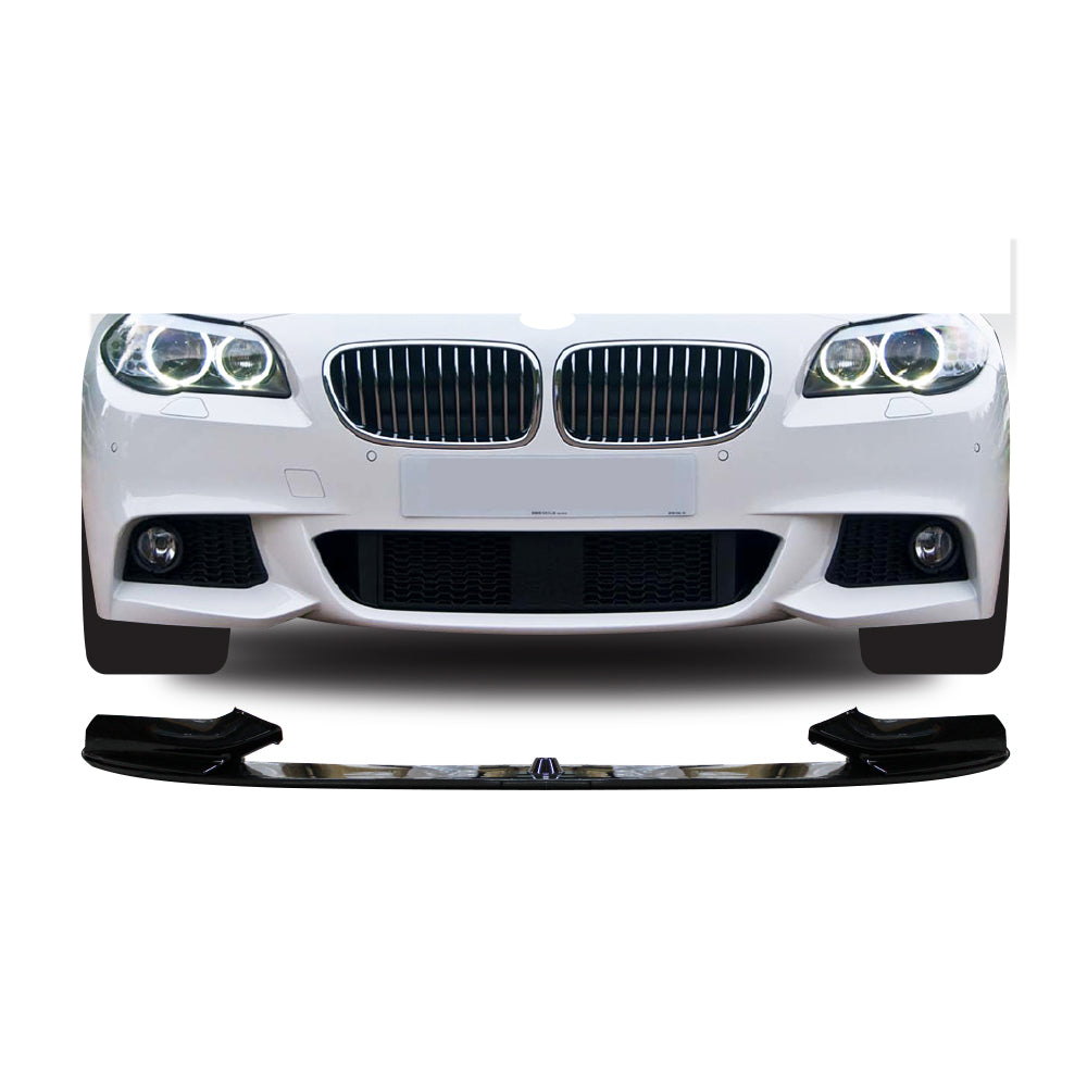 SUITABLE TO FIT BMW F10 SPORT M PERFORMANCE 3 PIECE FRONT LIP SPOILER GLOSS BLACK