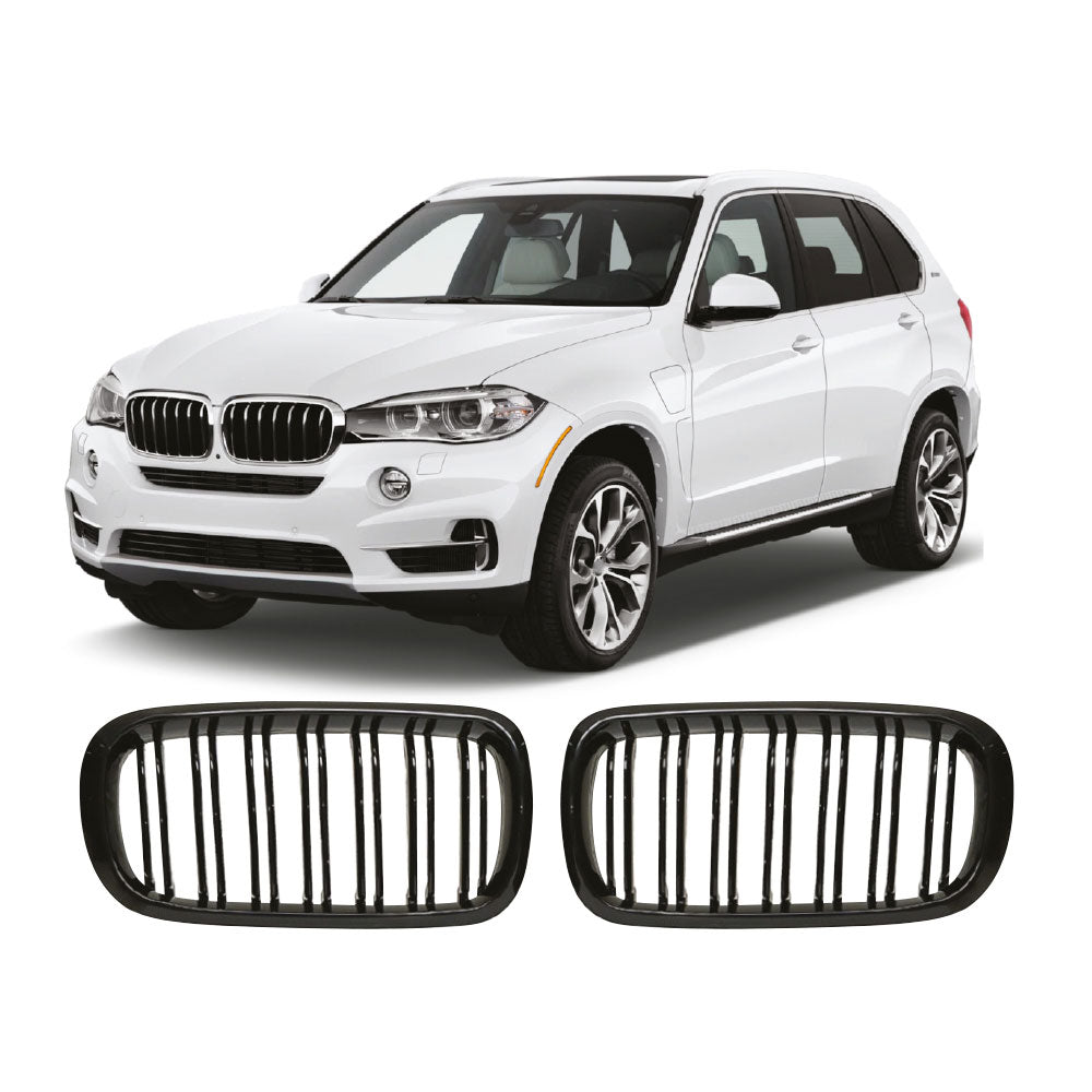 SUITABLE TO FIT BMW F15 X5 2015-2016 M4 STYLE KIDNEY GRILLS GLOSS BLACK