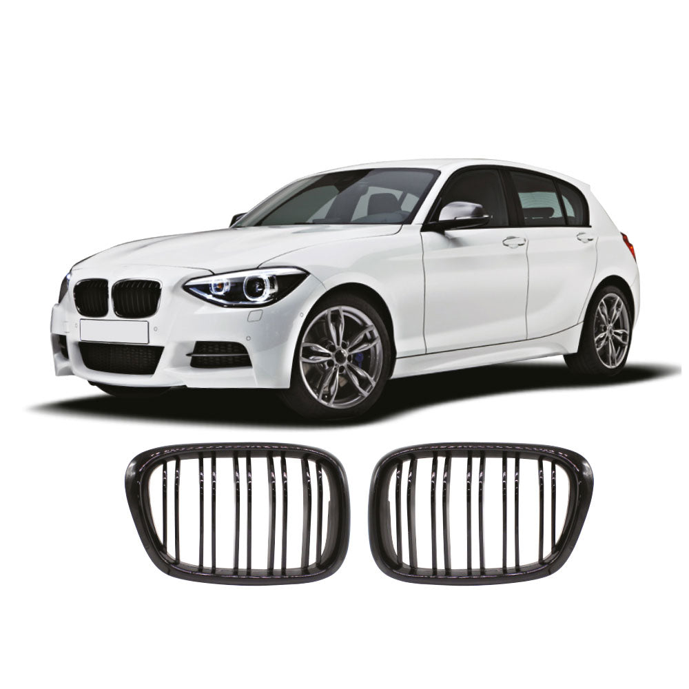 SUITABLE TO FIT BMW F20 2012+ PRE FACELIFT M4 STYLE GRILLS GLOSS BLACK