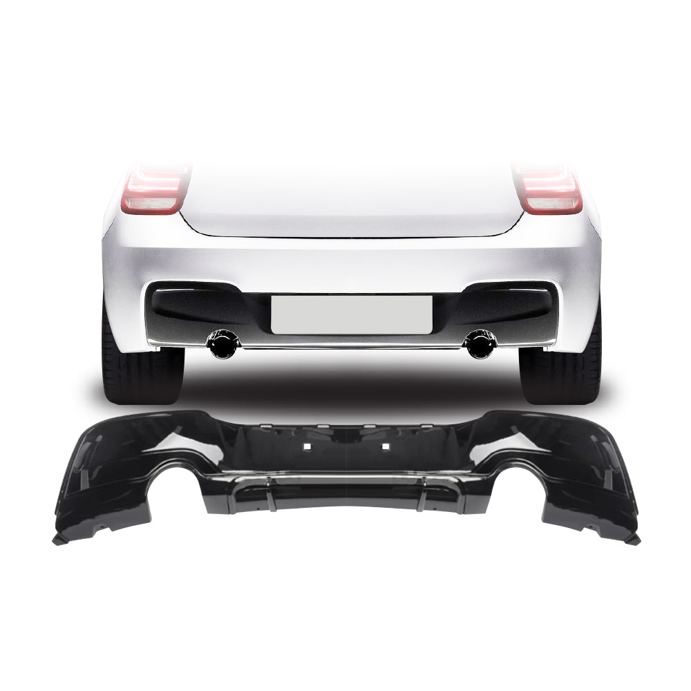 SUITABLE TO FIT BMW F20 2012+ DOUBLE OUTLET SINGLE PIPE DIFFUSER GLOSS BLACK