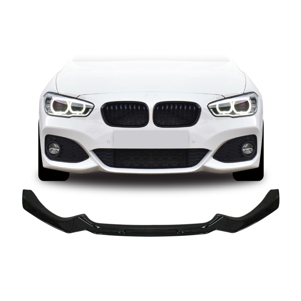 SUITABLE TO FIT BMW F20 LCI 2015+ MAXTON SPORT  FRONT LIP SPOILER GLOSS BLACK 3 PCE