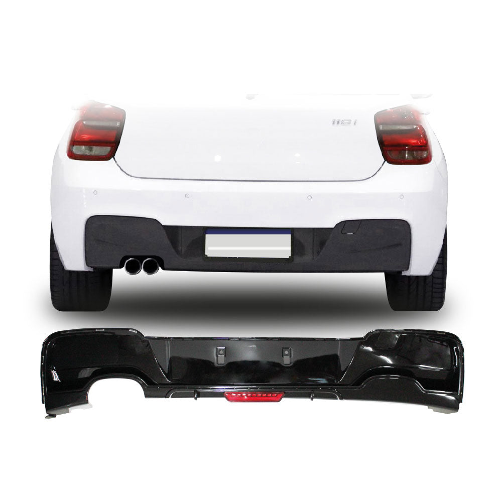 SUITABLE TO FIT BMW F20 2012+ LED DIFFUSER DOUBLE PIPE SINGLE OUTLET BLACK