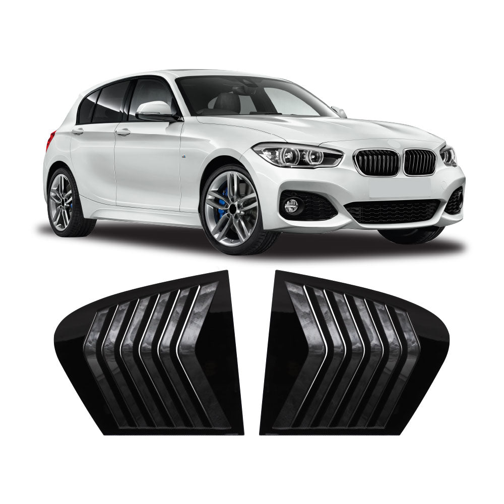 SUITABLE TO FIT BMW F20 QUARTER GLASS WINDOW LOUVERS GLOSS BLACK