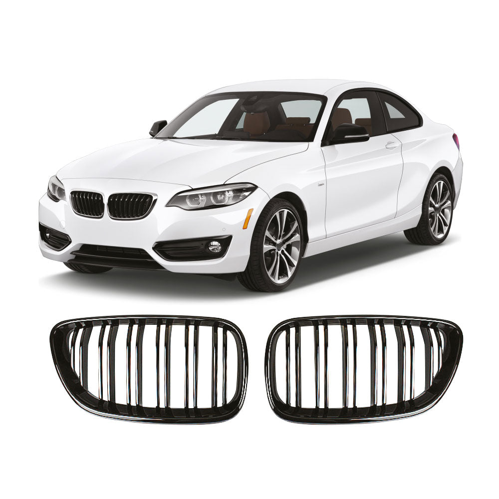 SUITABLE TO FIT BMW F22 2 SERIES M4 STYLE KIDNEY GRILLS GLOSS BLACK – AutoTech WholeSale