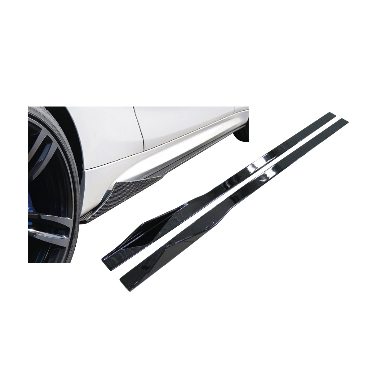 SUITABLE TO FIT BMW F22 & F87 M2 MTC SIDE SKIRTS GLOSS BLACK
