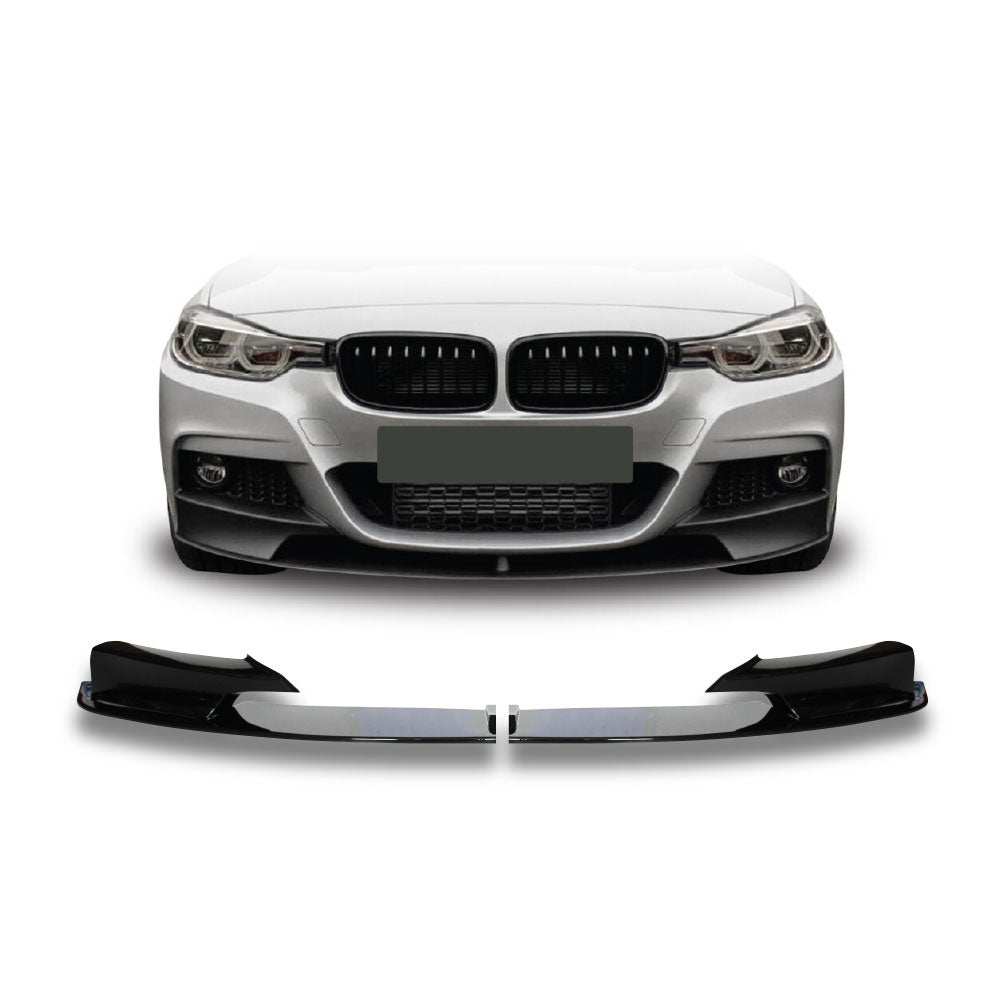 SUITABLE TO FIT BMW F30 M PERFORMANCE 4 PIECE FRONT LIP SPOILER GLOSS BLACK