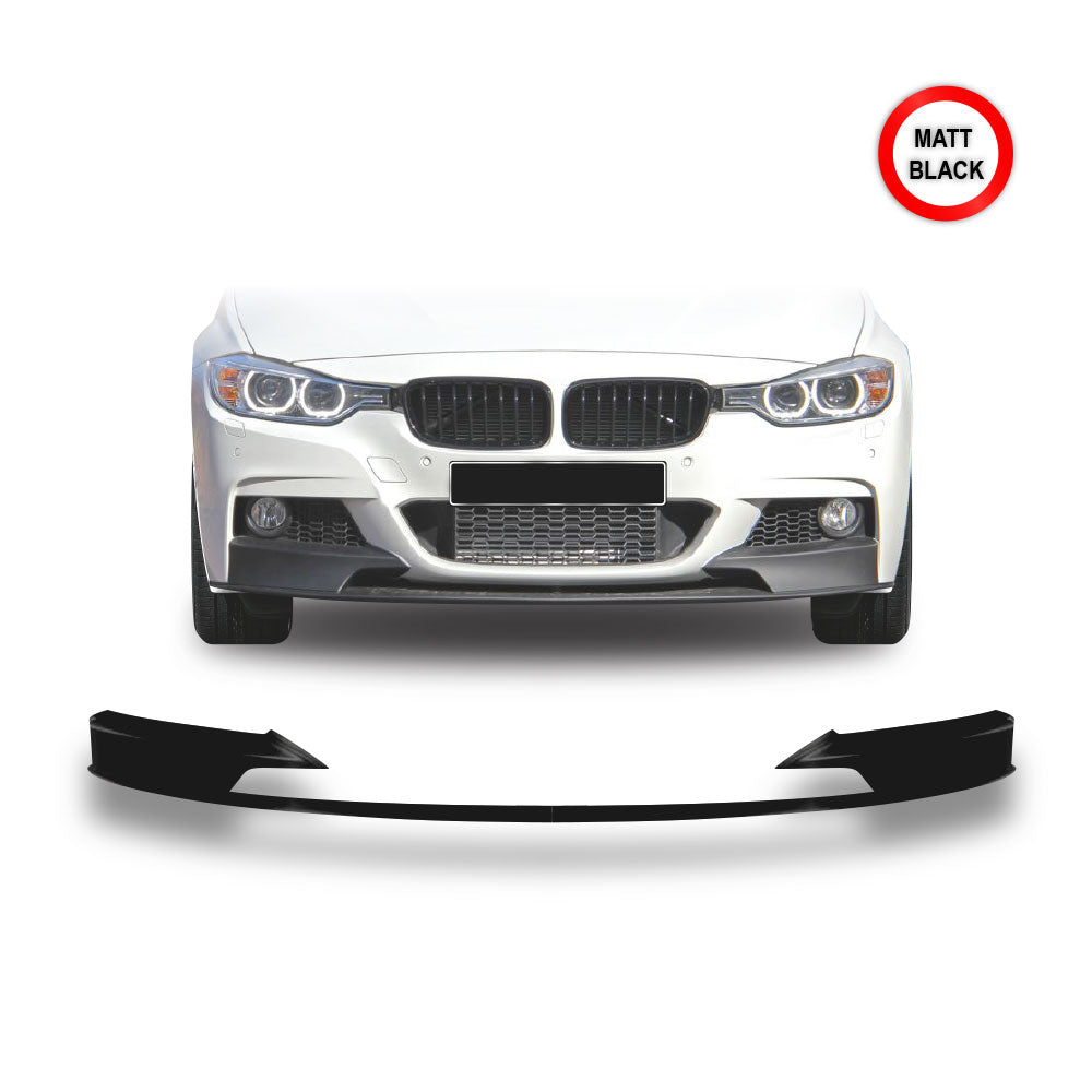 SUITABLE TO FIT BMW F30 SPORT M PERFORMANCE 3 PIECE FRONT LIP MATT BLACK