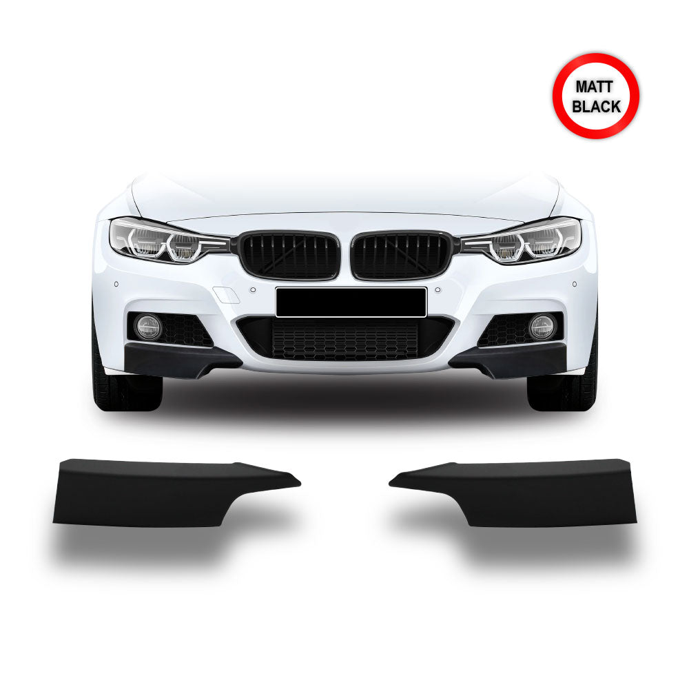 SUITABLE TO FIT BMW F30 M SPORT 2 PIECE SPLITTERS MATT BLACK
