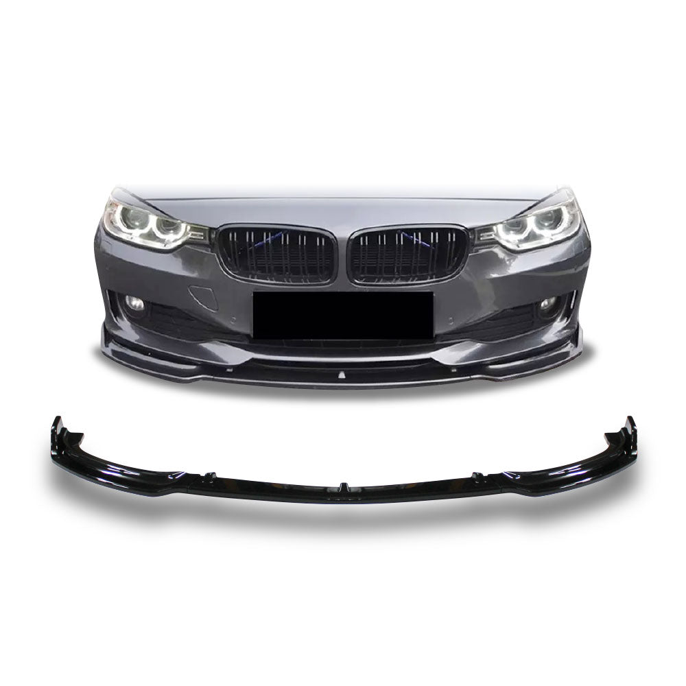 SUITABLE TO FIT BMW F30 NON SPORT 3 PIECE FRONT LIP GLOSS BLACK