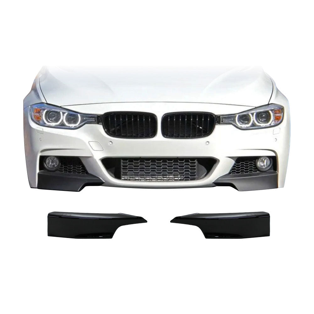 SUITABLE TO FIT BMW F30 M SPORT 2 PIECE SPLITTERS GLOSS BLACK