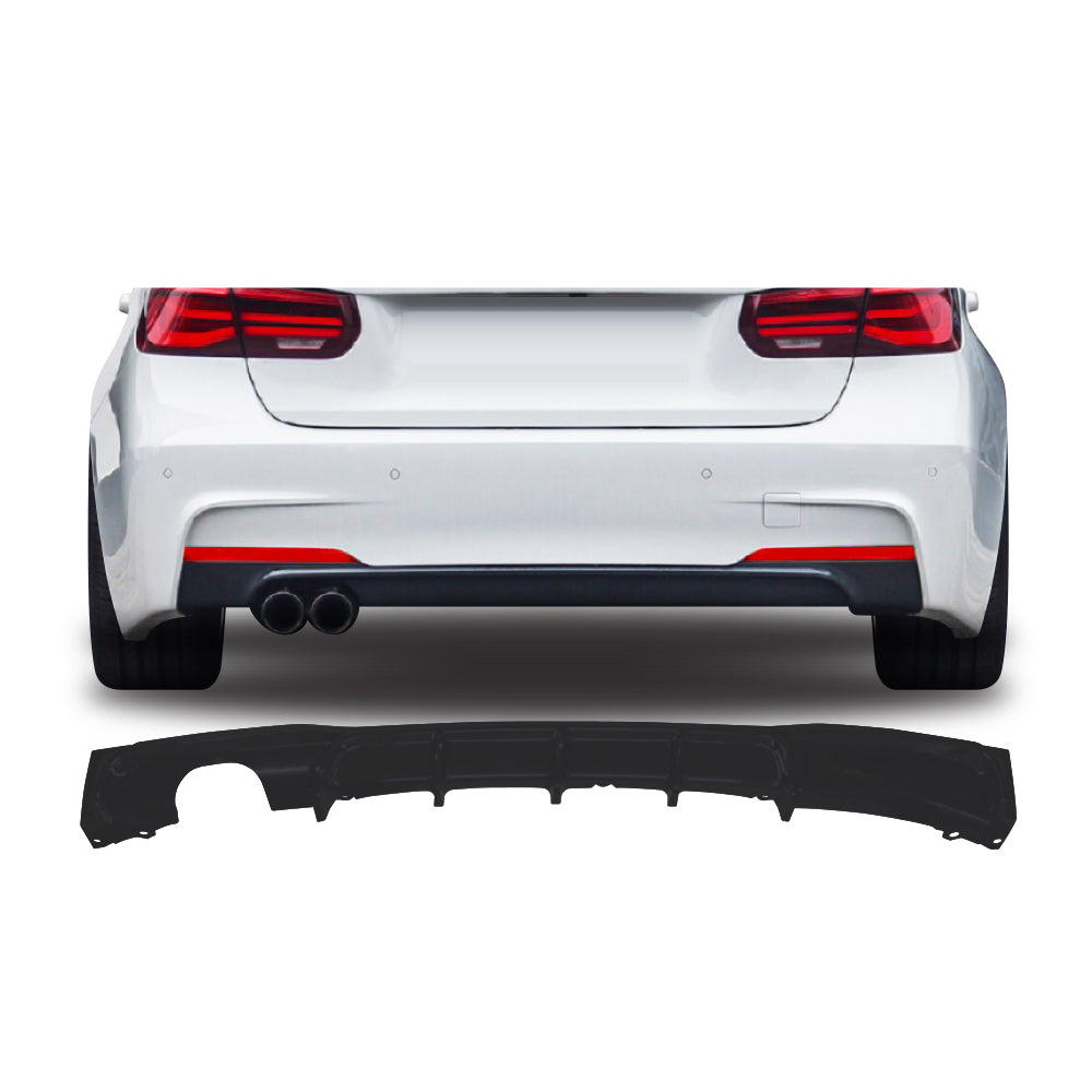 SUITABLE TO FIT BMW F30 SPORT M PERFORMANCE DIFFUSER DOUBLE PIPE SINGLE OUT MATT BLACK