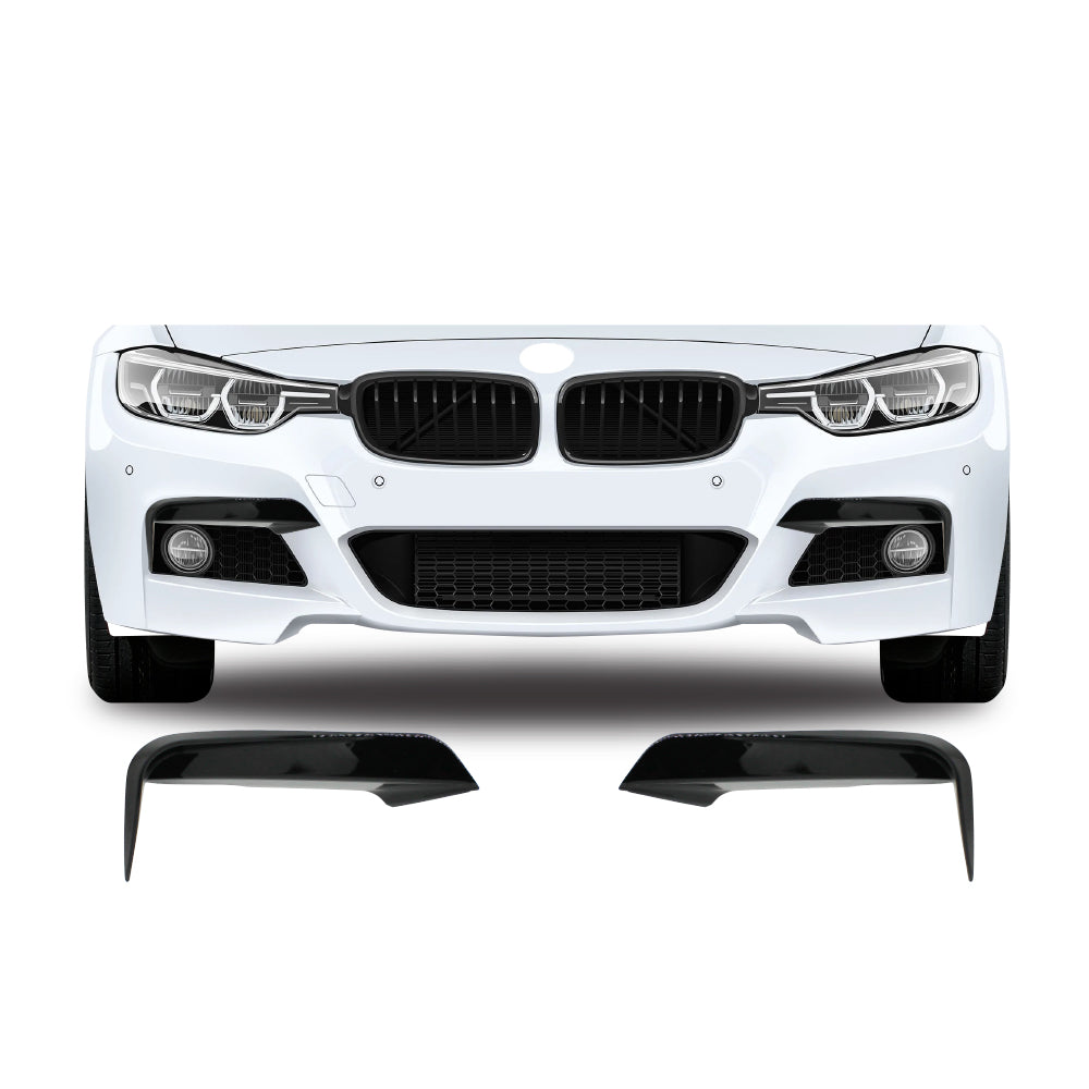 SUITABLE TO FIT BMW F30 SPORT FOG LIGHT CANARDS GLOSS BLACK