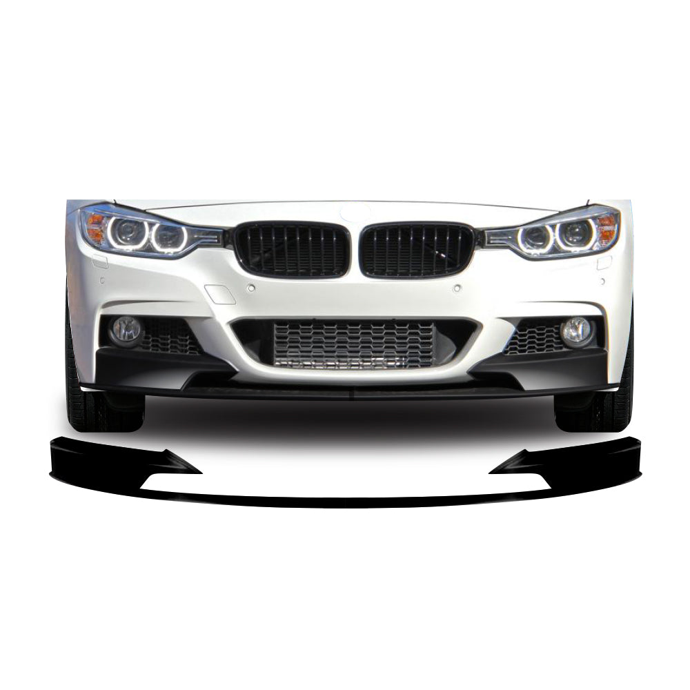 SUITABLE TO FIT BMW F30 SPORT M PERFORMANCE 3 PIECE FRONT LIP GLOSS BLACK