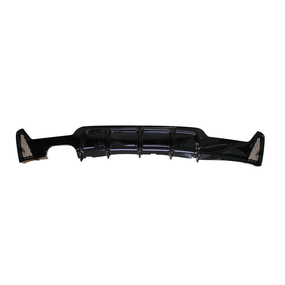 SUITABLE TO FIT BMW F32 REAR DIFFUSER DOUBLE PIPE SINGLE OUTLET GLOSS BLACK