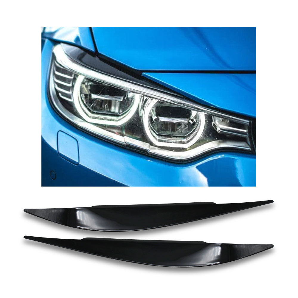 SUITABLE TO FIT BMW F32, F33, F36 PLASTIC EYELIDS GLOSS BLACK