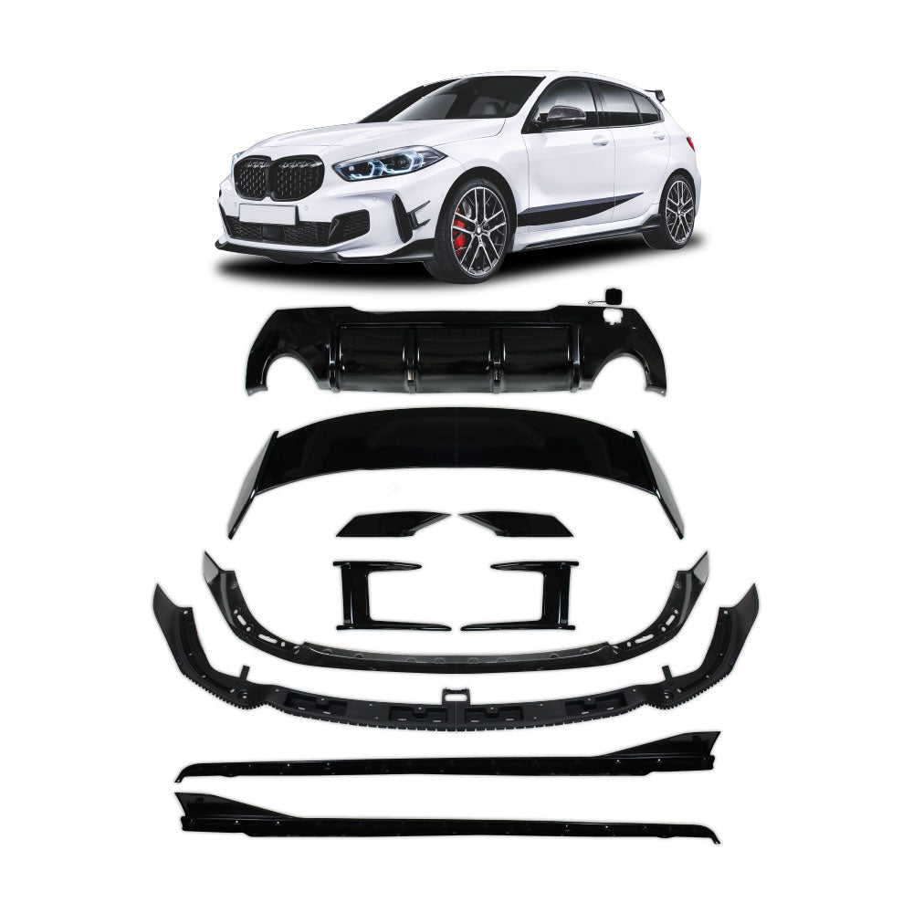 SUITABLE TO FIT BMW F40 M PERFORMANCE BODY KIT 11 PIECE GLOSS BLACK