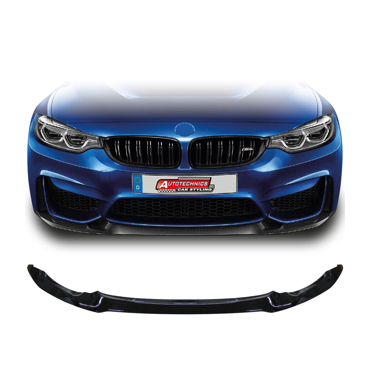 SUITABLE TO FIT BMW F80/F82/F83 CS STYLE FRONT LIP GLOSS BLACK