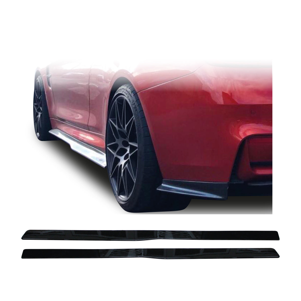 SUITABLE TO FIT BMW F80/F82/F83 PSM STYLE SIDE SKIRT GLOSS BLACK