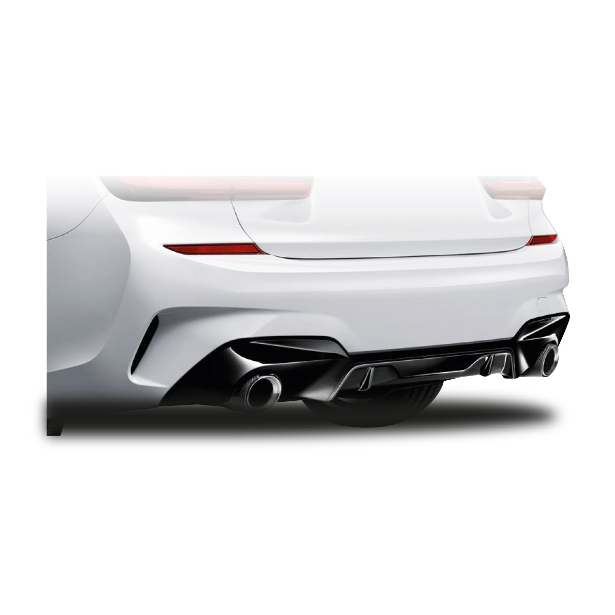 SUITABLE TO FIT BMW G20 M PERFORMANCE DIFFUSER SINGLE PIPE DOUBLE OUTLET GLOSS BLACK