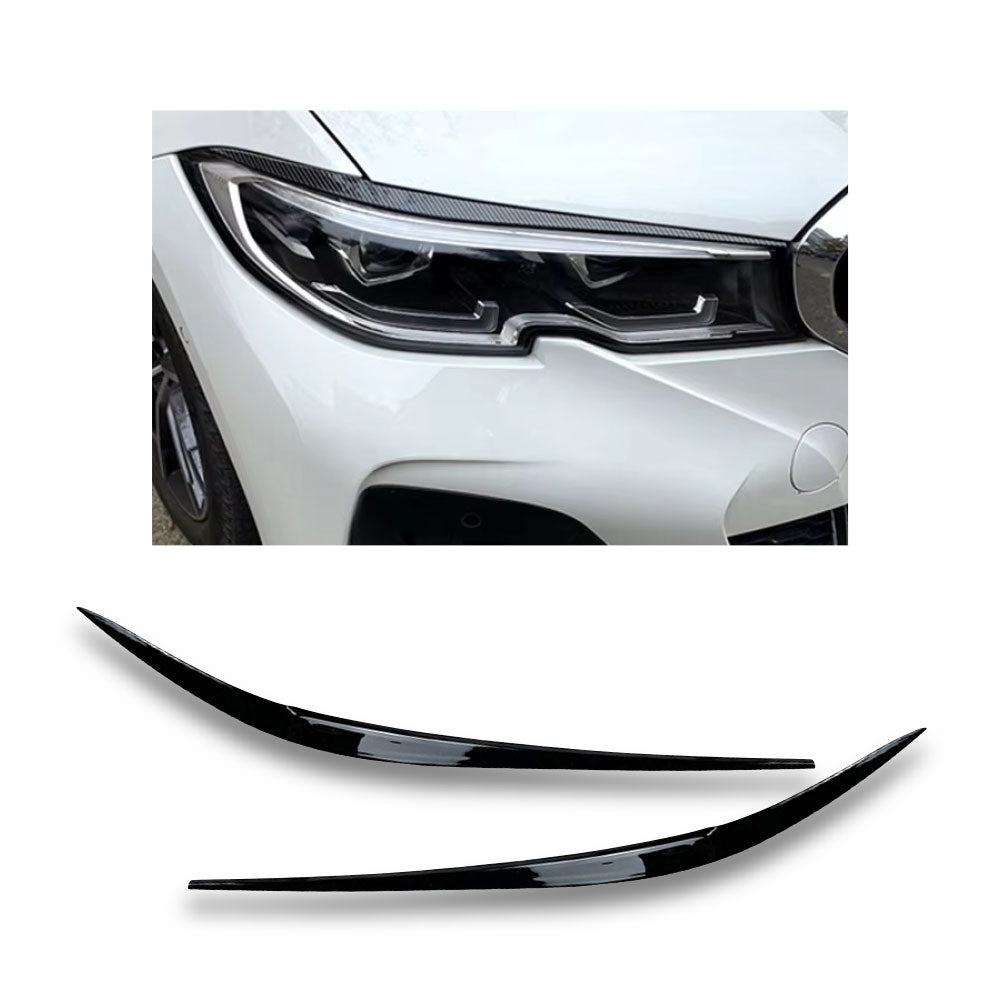 SUITABLE TO FIT BMW G20 3 SERIES PLASTIC EYELIDS GLOSS BLACK