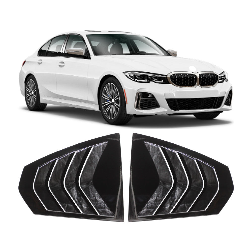 SUITABLE TO FIT BMW G20 QUARTER GLASS WINDOW LOUVERS GLOSS BLACK
