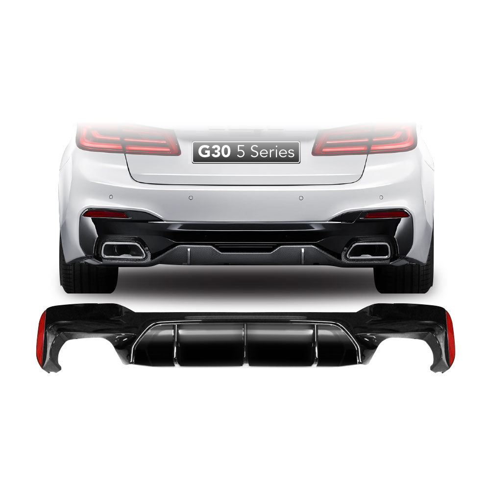 SUITABLE TO FIT BMW G30 M5 STYLE REAR DIFFUSER GLOSS BLACK
