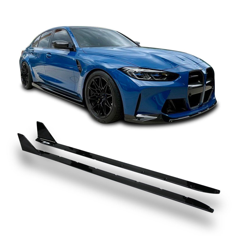 SUITABLE TO FIT BMW G80 1 PIECE SIDE SKIRT GLOSS BLACK