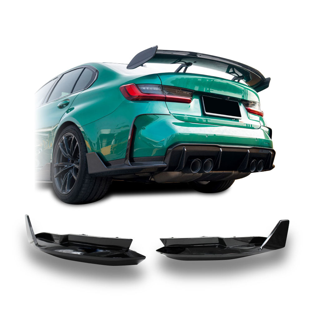 SUITABLE TO FIT BMW G80 REAR SIDE CANARDS 2 PIECE GLOSS BLACK
