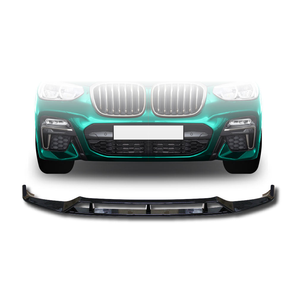 SUITABLE TO FIT BMW X3 G01 2018+ PRE-FACELIFT WARRIOR FRONT LIP 2 PIECE GLOSS BLACK