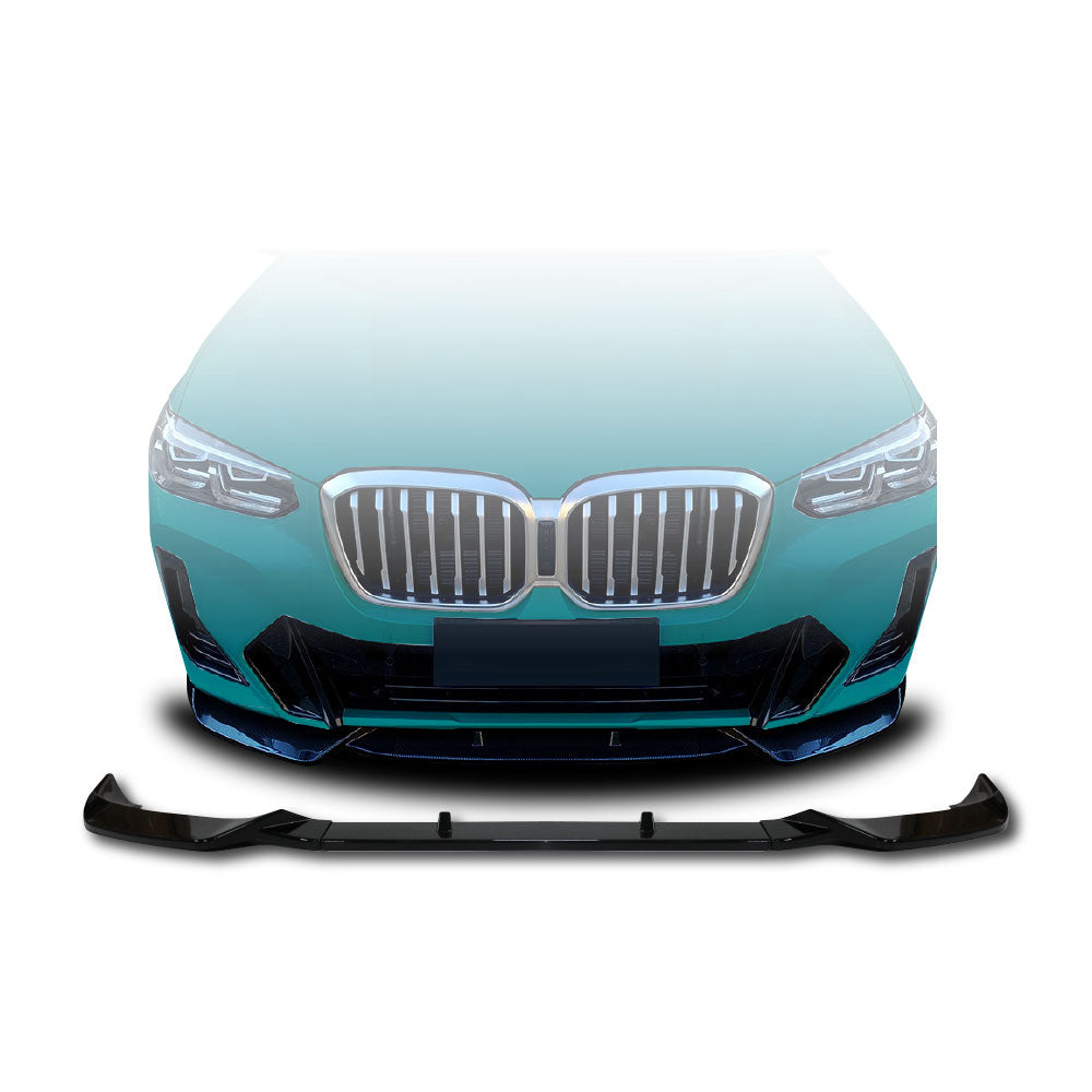 SUITABLE TO FIT BMW X3 G01 FACELIFT 2021+ COMPETITION 3 PIECE FRONT LIP SPOILER GLOSS BLACK
