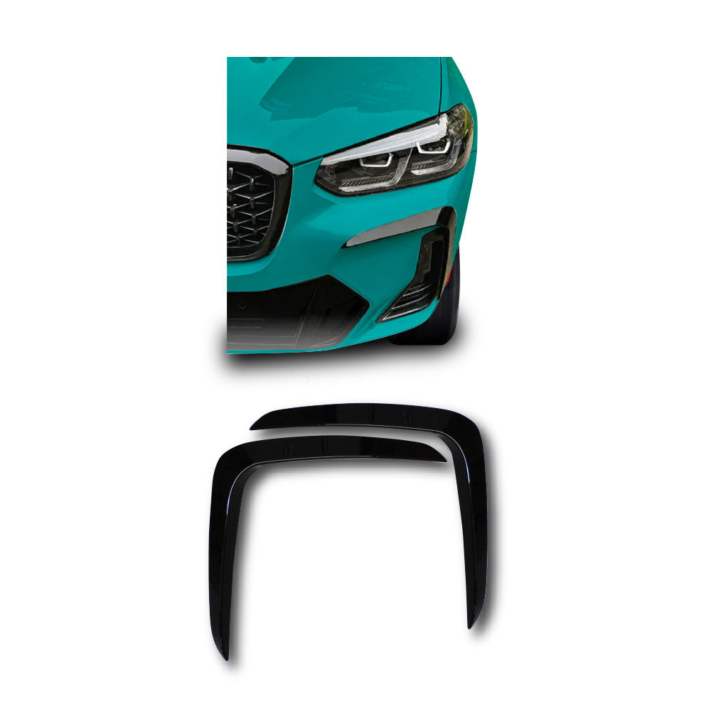 SUITABLE TO FIT BMW X3 G01 2021+ FACELIFT FRONT CANARDS 2 PIECE GLOSS BLACK
