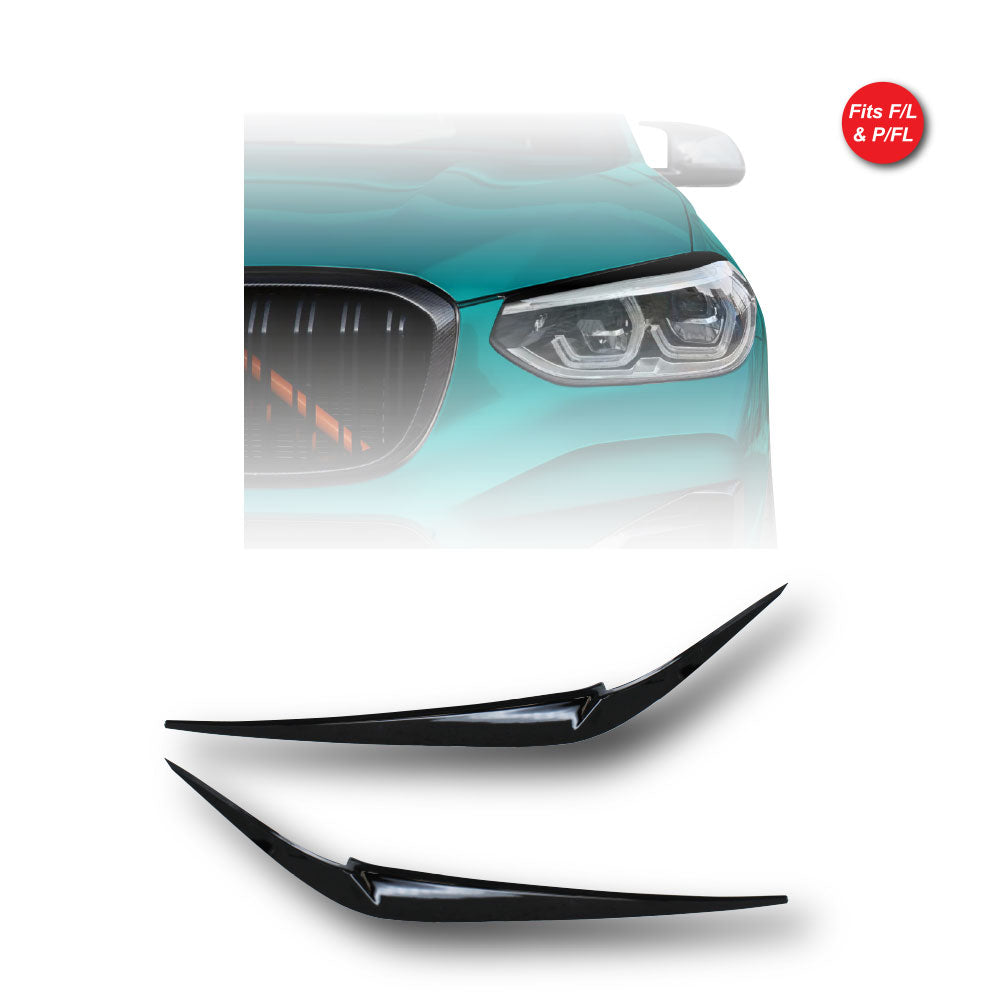 SUITABLE TO FIT BMW X3 G01 & X4 G02 EYELIDS 2 PIECE GLOSS BLACK
