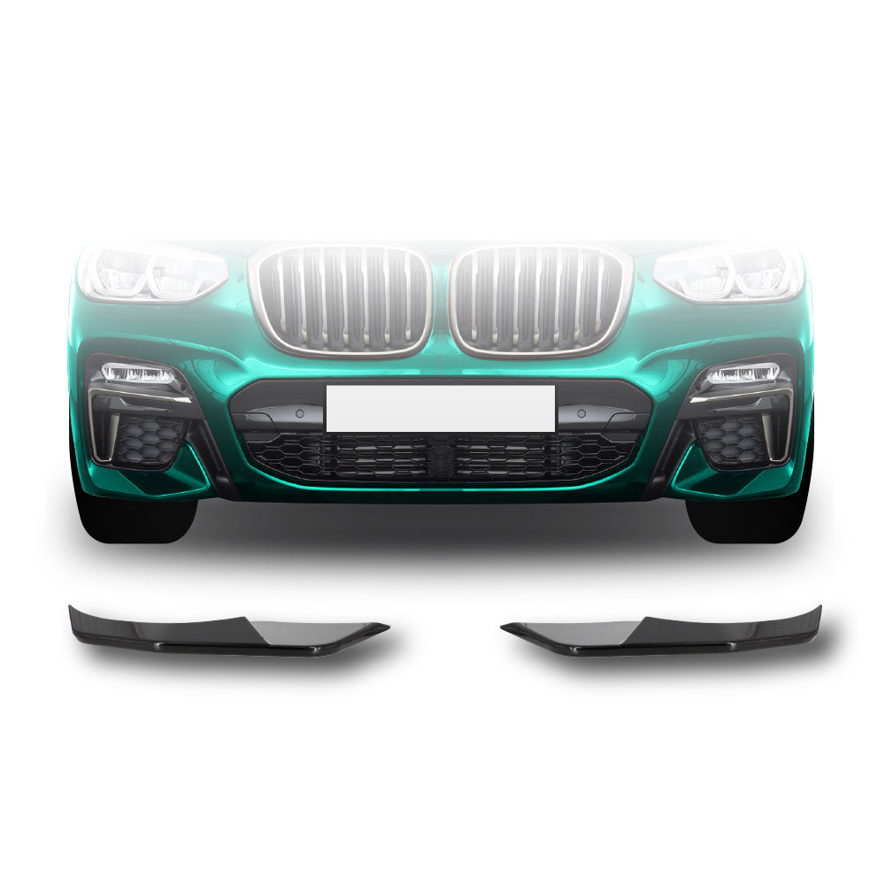 SUITABLE TO FIT BMW X3 G01 & G02 2018+ PRE-FACELIFT FRONT SPLITTERS 2 PIECE GLOSS BLACK