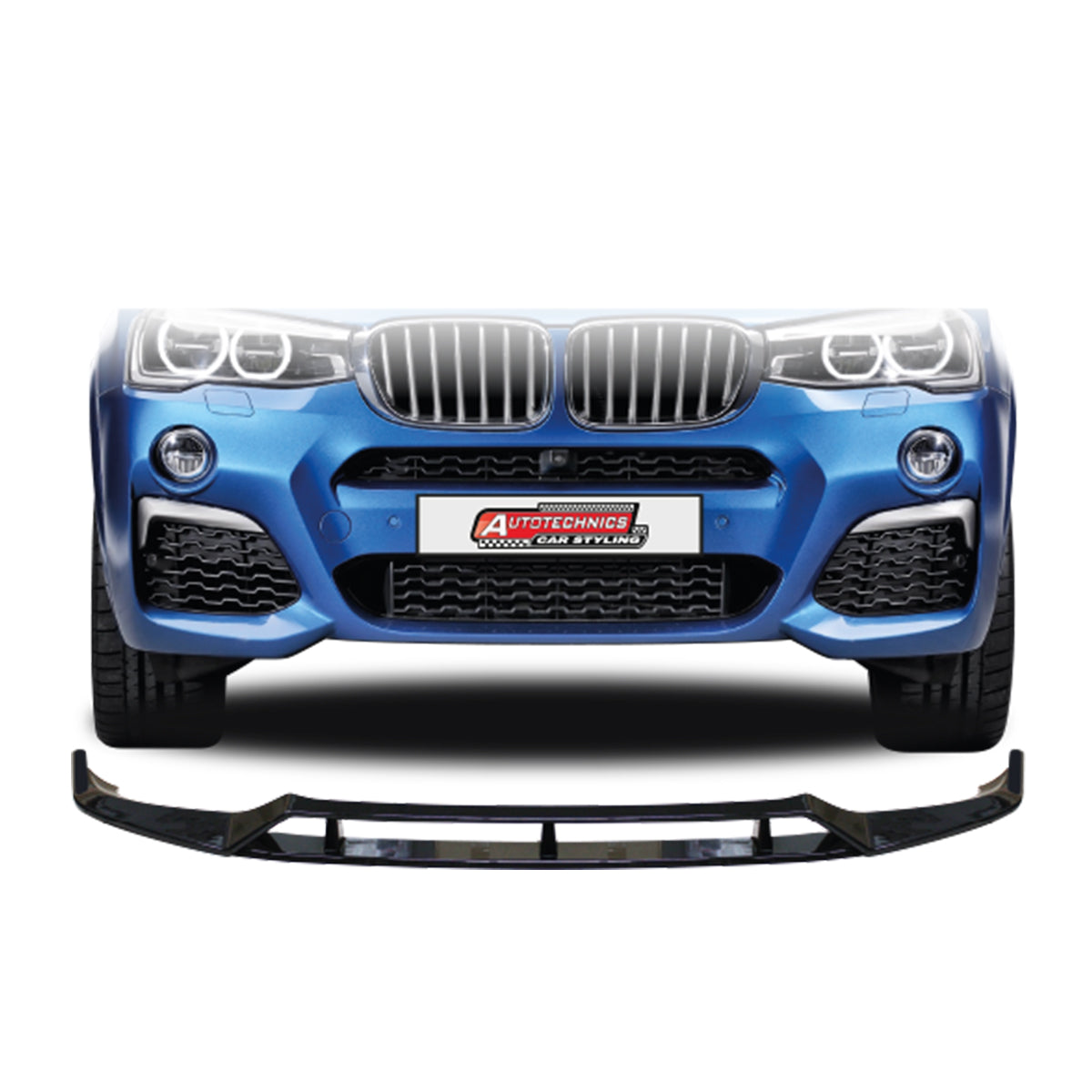 SUITABLE TO FIT BMW X4 2018+ FRONT LIP SPOILER GLOSS BLACK