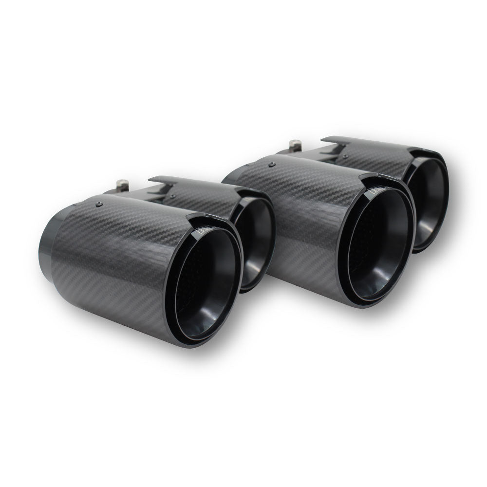 SUITABLE TO FIT BMW X5 G05, G06, G07 M GLOSS CARBON DOUBLE TAILPIPE TIPS 2 PIECE