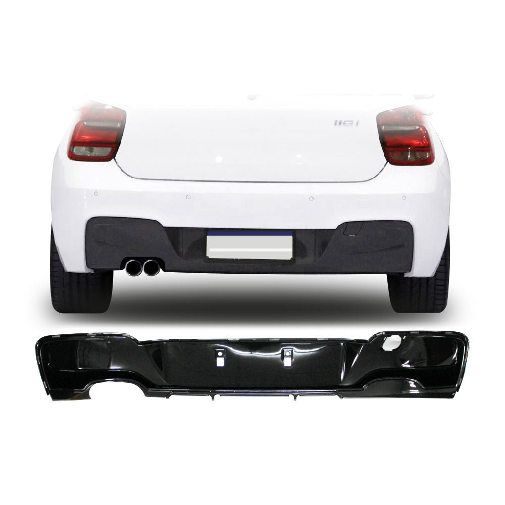SUITABLE TO FIT BMW F20 2012+ DIFFUSER DOUBLE PIPE SINGLE OUTLET BLACK