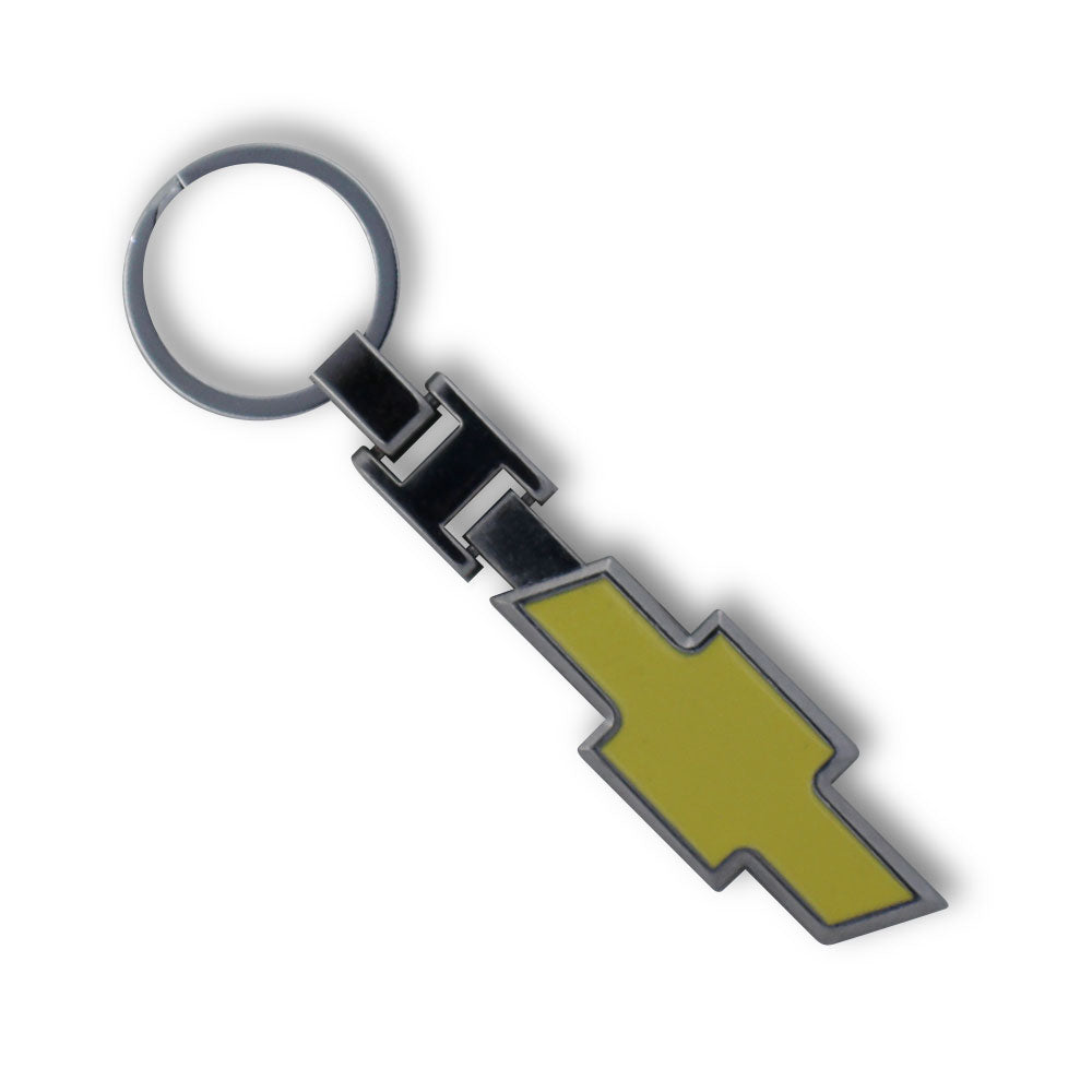 CHEVROLET METAL SWATCH KEY RING YELLOW