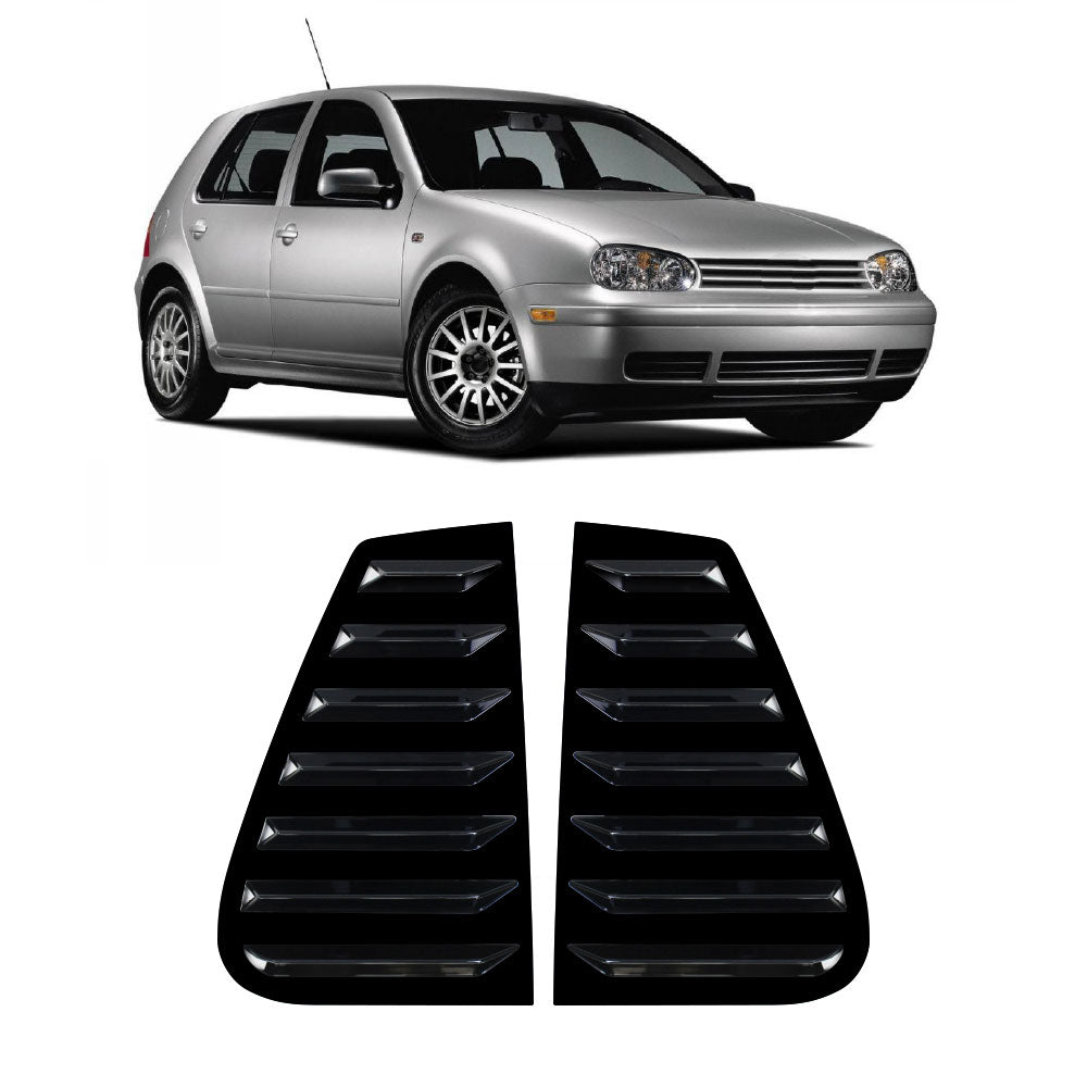 GOLF 4 QUARTER GLASS WINDOW LOUVERS - GLOSS BLACK