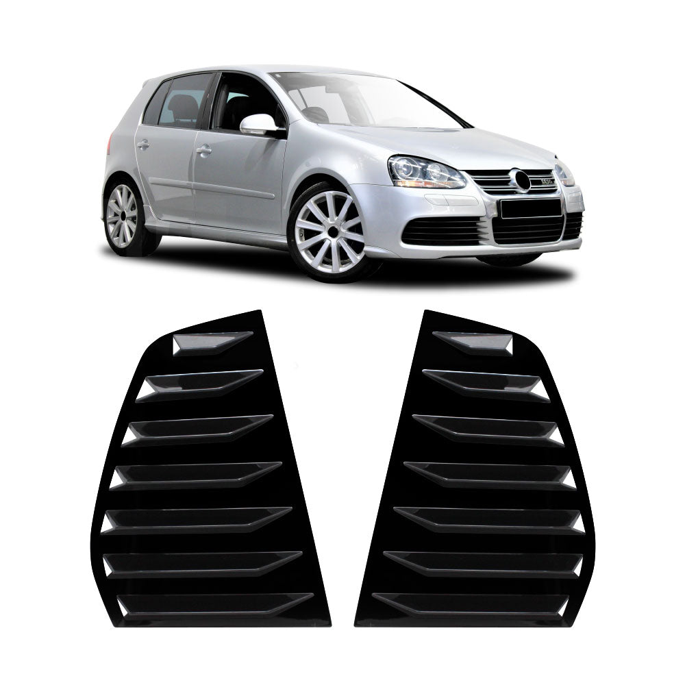 GOLF 5 QUARTER GLASS WINDOW LOUVERS - GLOSS BLACK